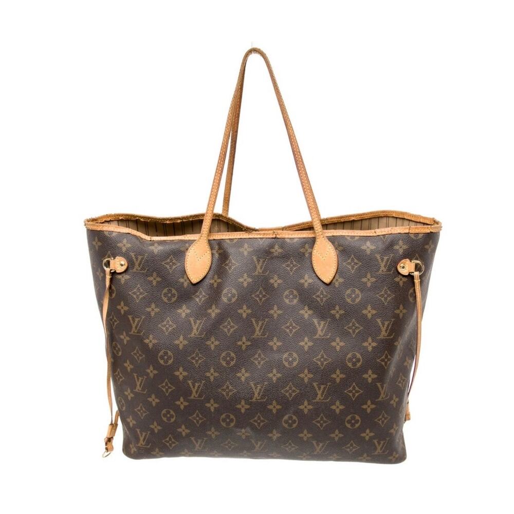 Louis Vuitton Vintage LV Monogram Neverfull GM Brown Coated Canvas Tote Bag - Picture 4 of 8
